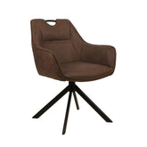 Lucas Eetkamerstoel - Bruin Microfiber